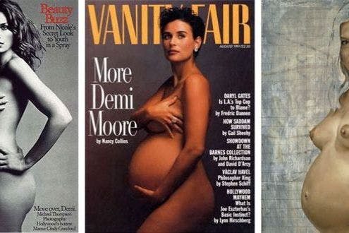 495px x 330px - Pregnant Celebrities Go Naked: 20 Years Of 'Doing a Demi Moore'