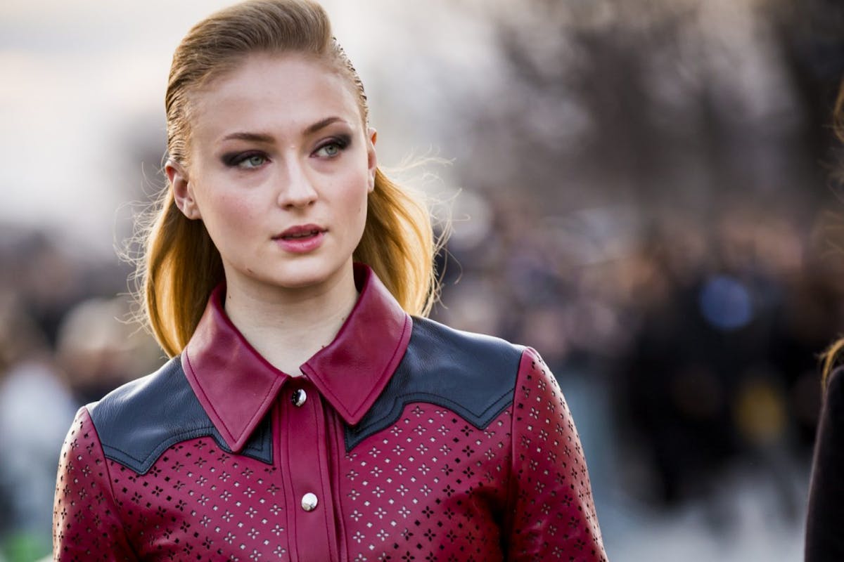 PARIS, FRANCE - MARCH 06: Actress Sophie Turner, is seen in the streets of Paris before the Louis Vuitton show during Paris Fashion Week Womenswear Fall/Winter 2018/2019 on March 6, 2018 in Paris, France. (Photo by Claudio Lavenia/Getty Images)