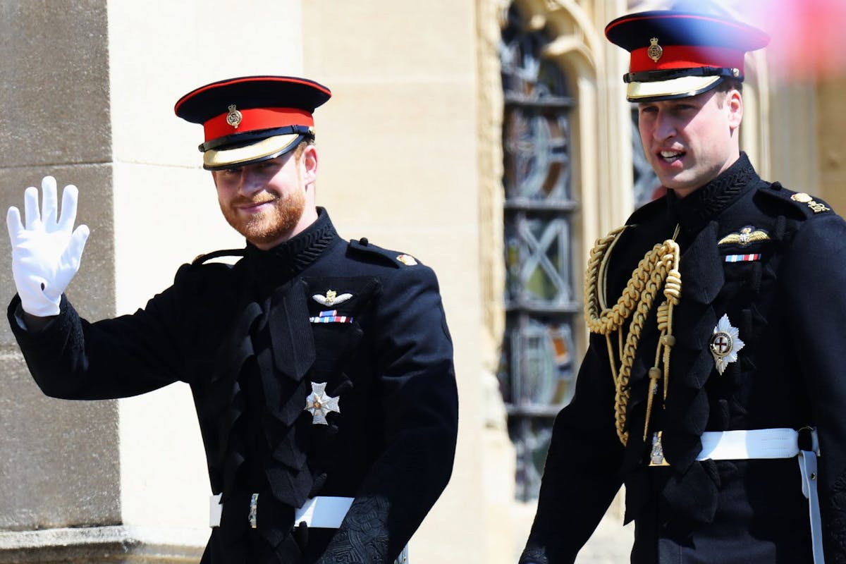 WINDSOR, ENGLAND - MAY 19: Prince Harry arrives at his wedding to Ms. Meghan Markle with Prince William, Duke of Cambridge at St George's Chapel, Windsor Castle on May 19, 2018 in Windsor, England. (Photo by Chris Jackson/Getty Images)