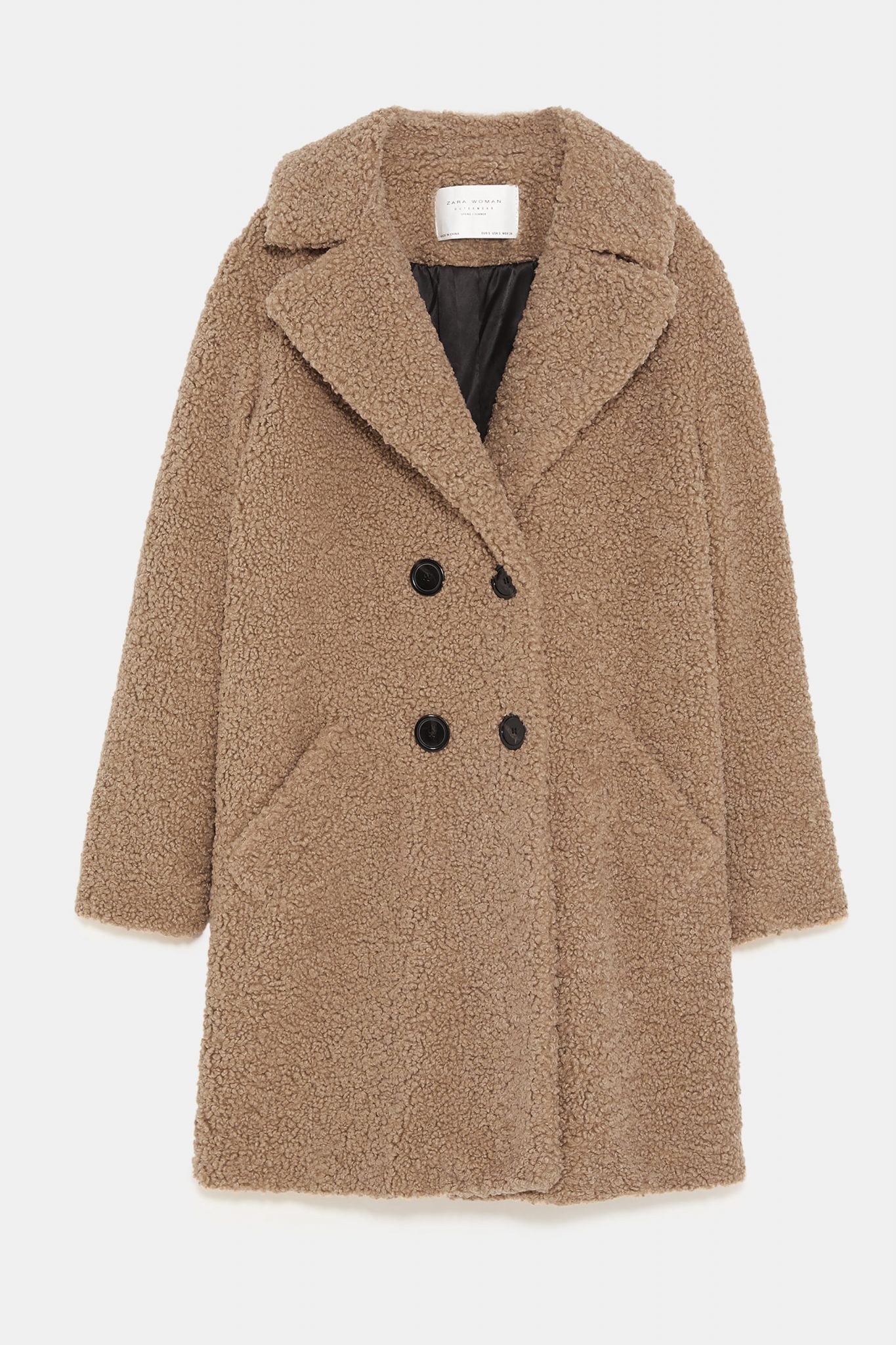 teddy bear coat zara