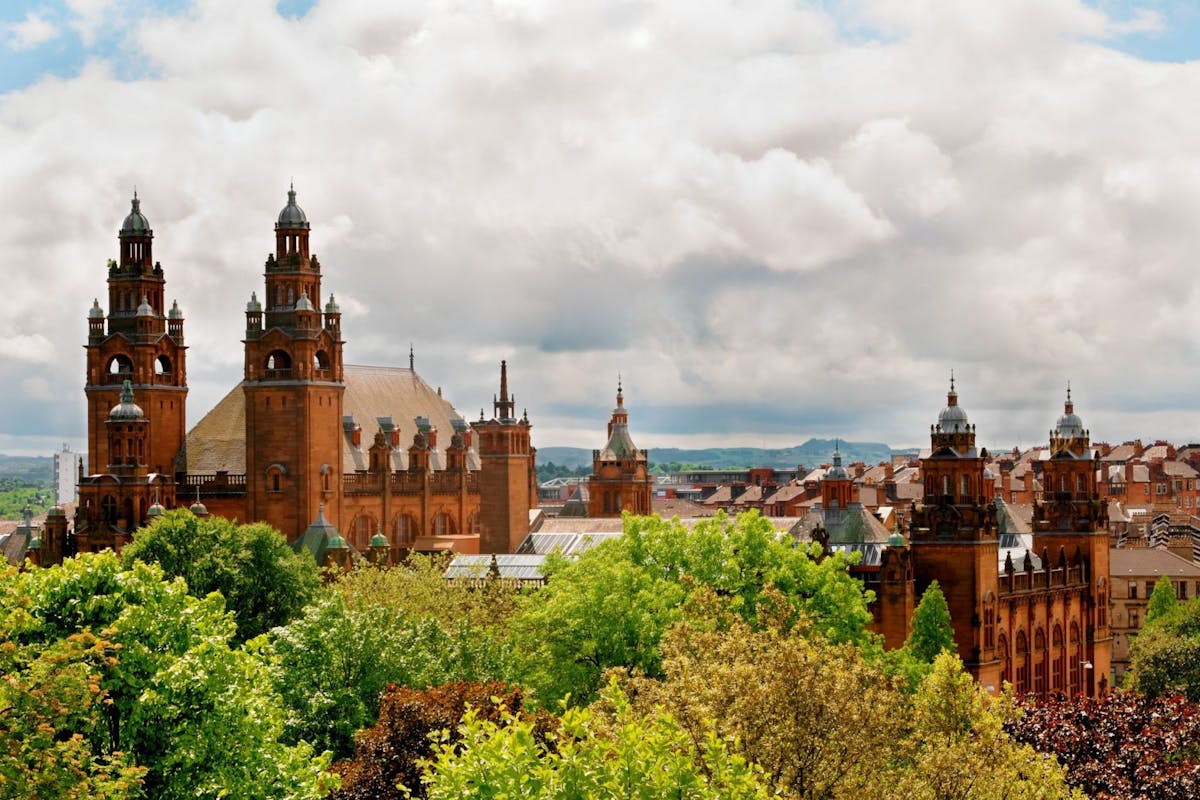 Towers of Kelvingrove Art Gallery and Museum in Glasgow, Scotland