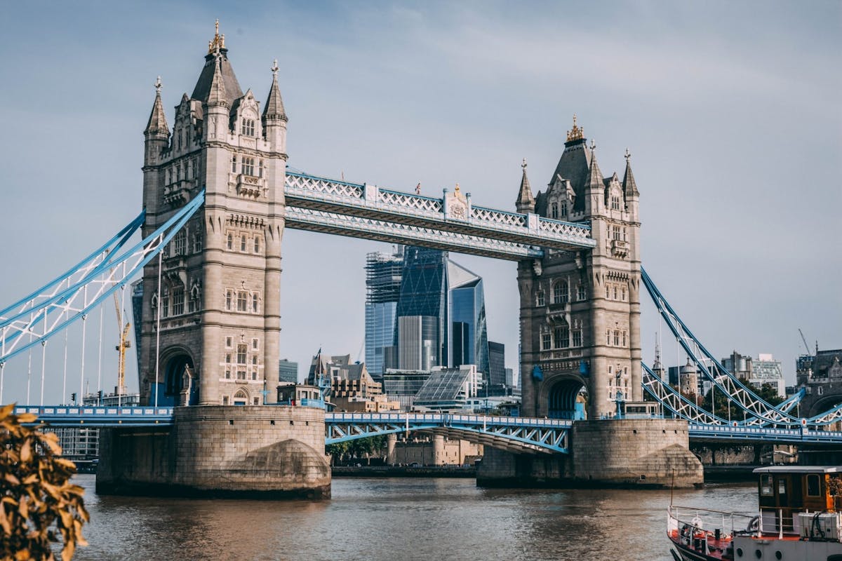Tower Bridge in London, the city with the highest levels of wellbeing in the UK