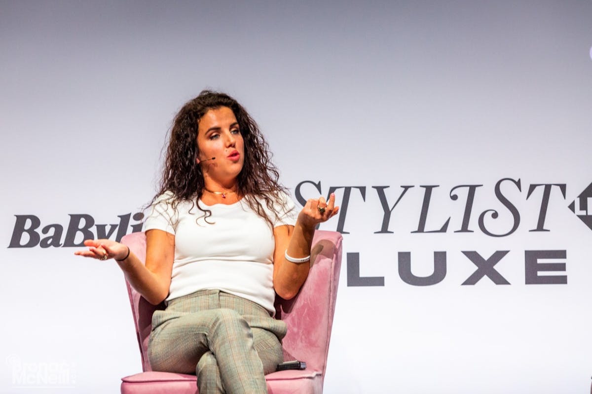 Derry Girls' Jamie-Lee O'Donnell on stage at Stylist Live LUXE.