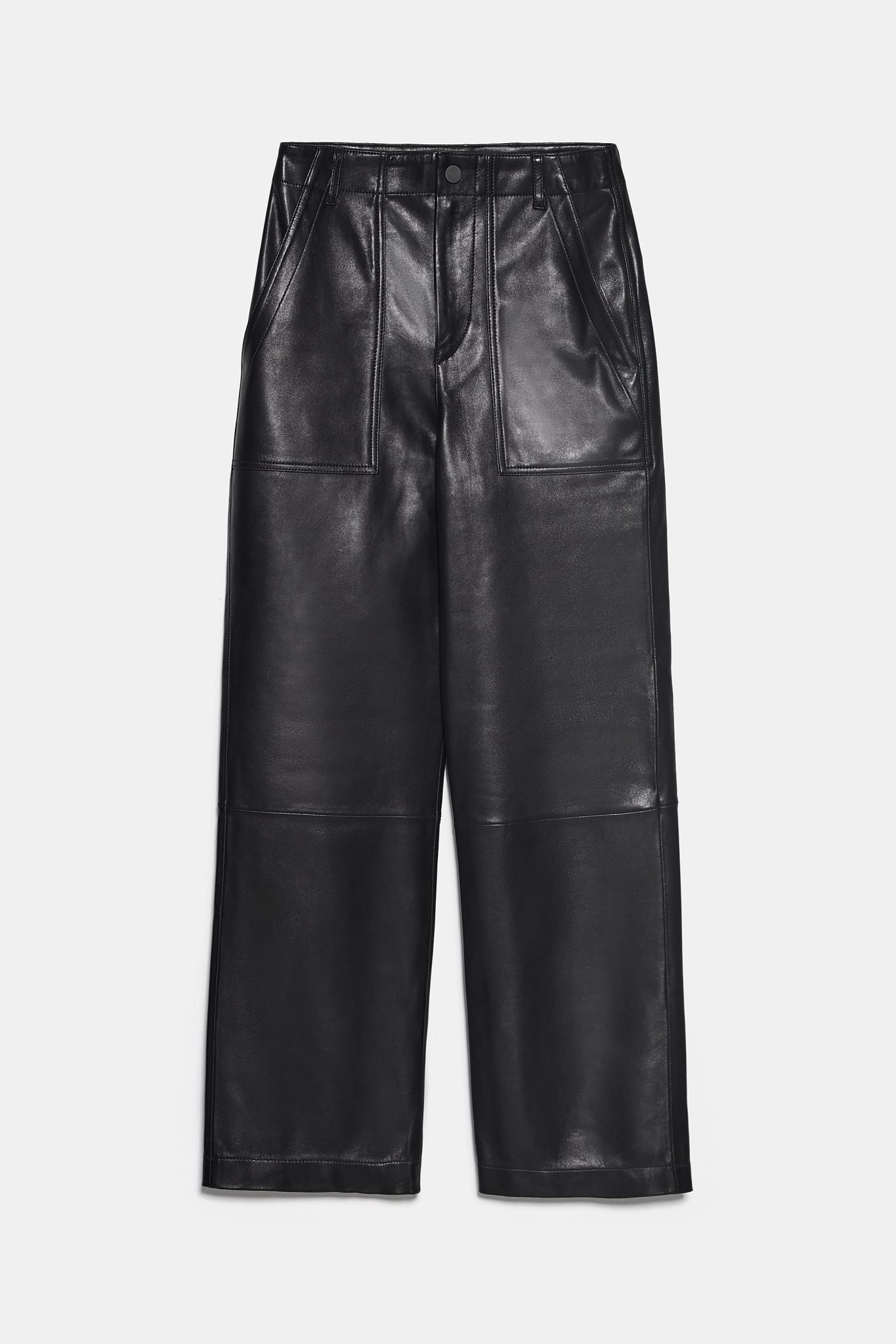 mens leather trousers zara