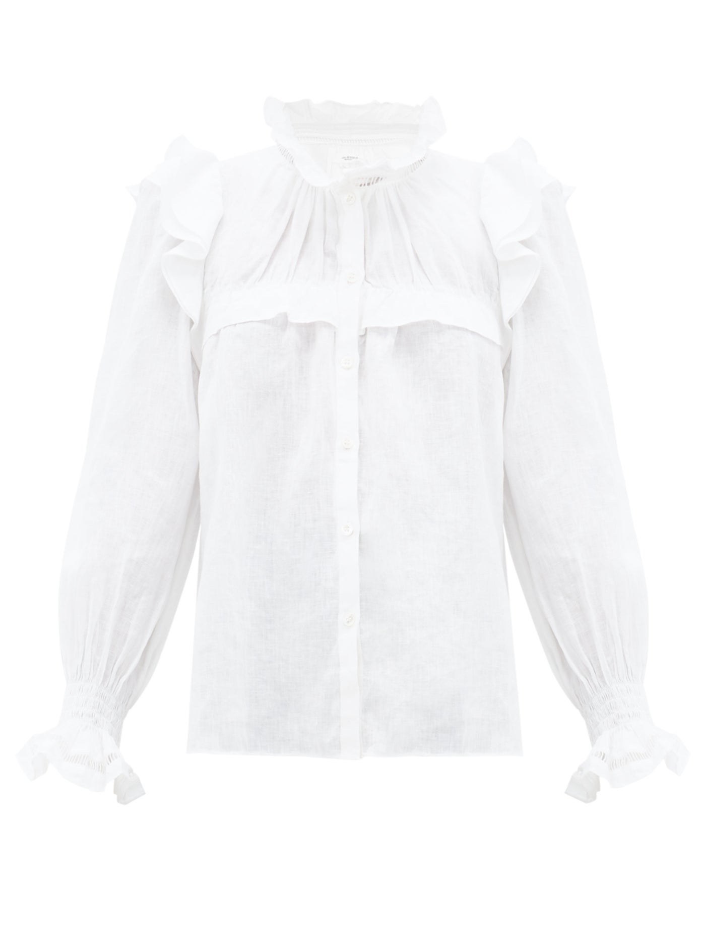 zara white frill blouse