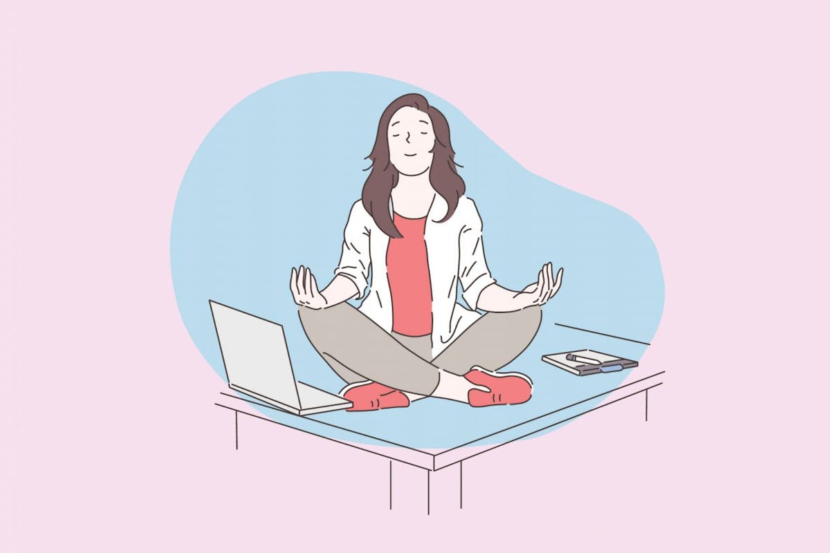 A woman practicing mindfulness