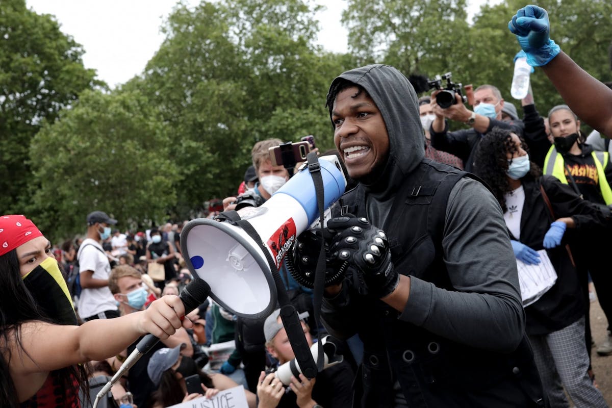 John Boyega at George Floyd protests in London on Wednesday 3 June