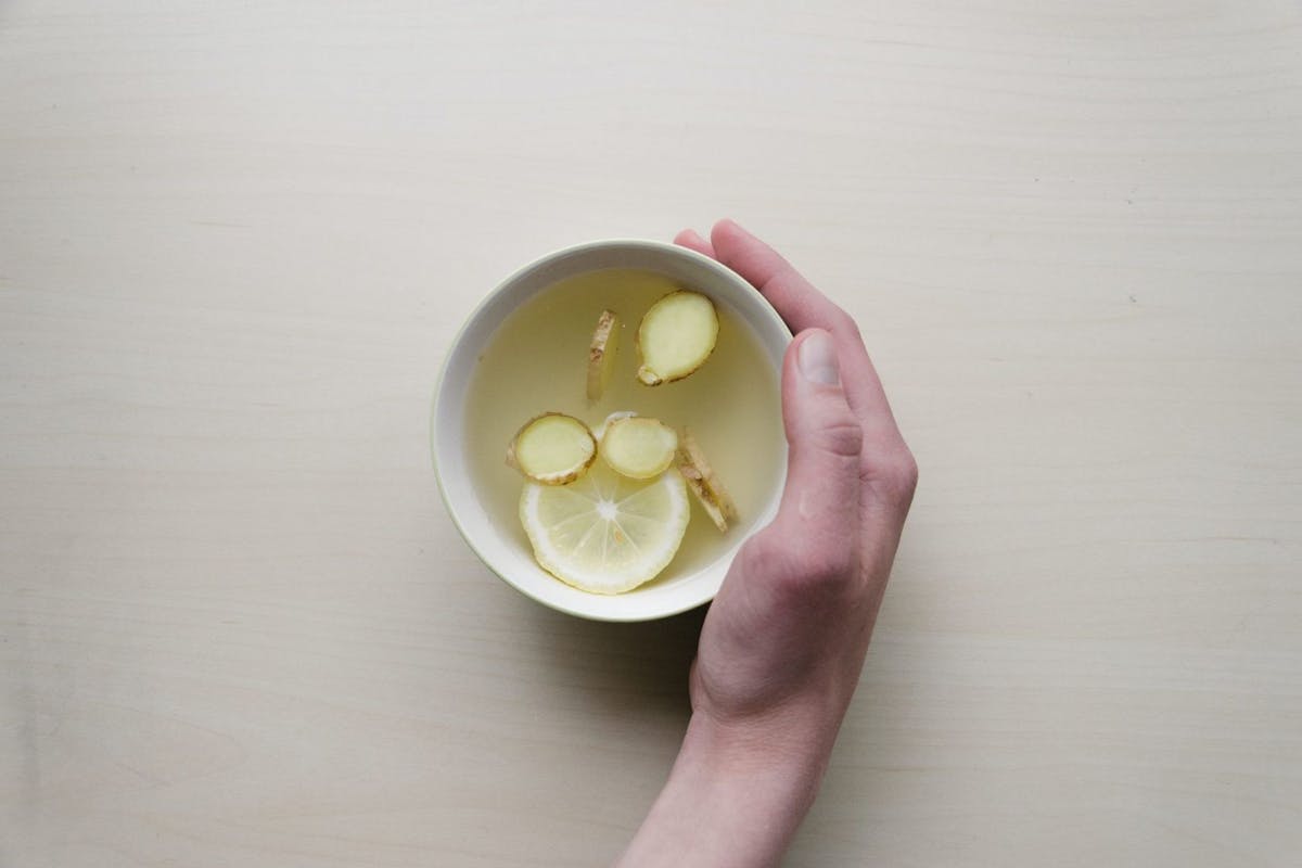 Lemon and ginger in hot water is thought of a super drink.