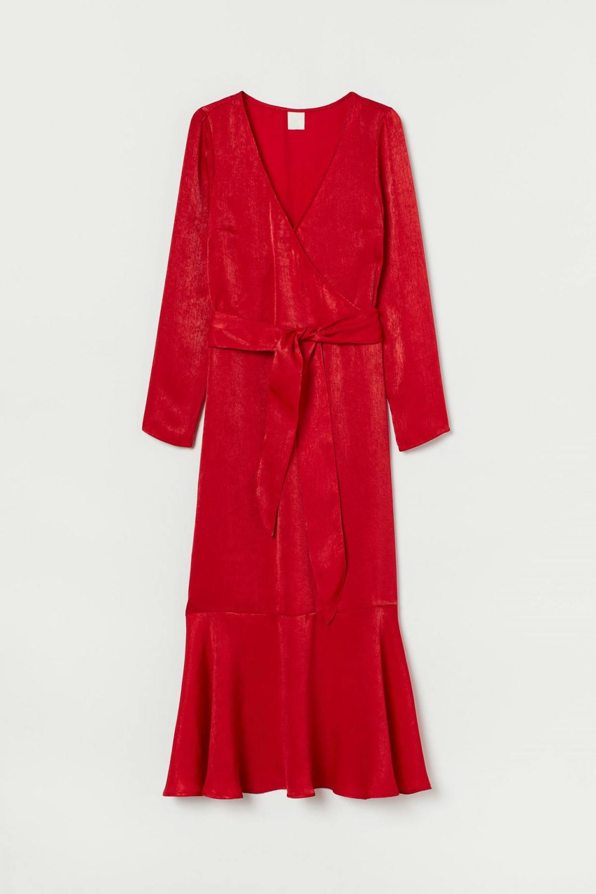 Best dresses for Christmas day: H&M red wrap dress
