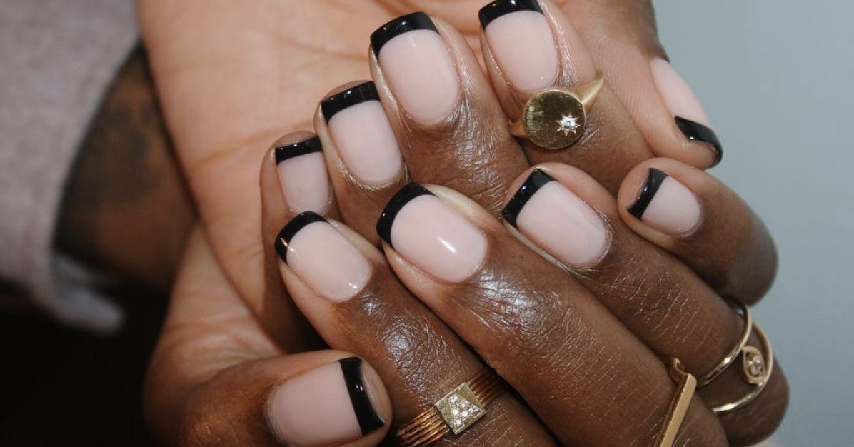 How to do a black French manicure at home