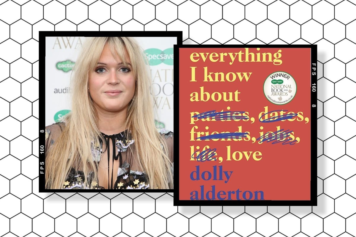 Dolly Alderton and the cover for Everything I Know About Love