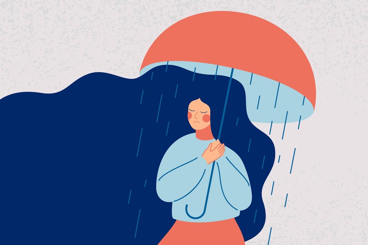 Woman in the rain