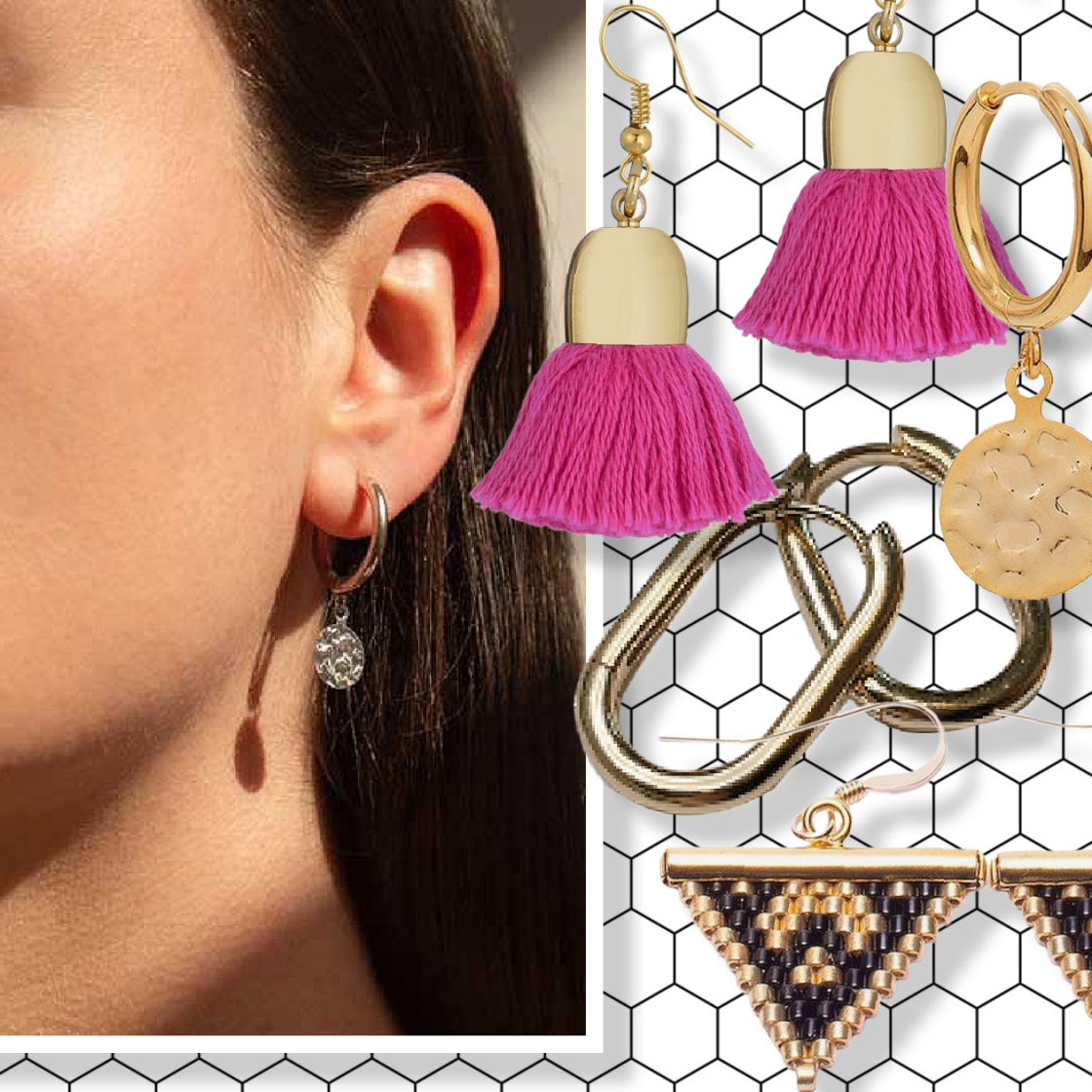 18ct Gold Filled Ladies Designer Elegant Hoop Earrings