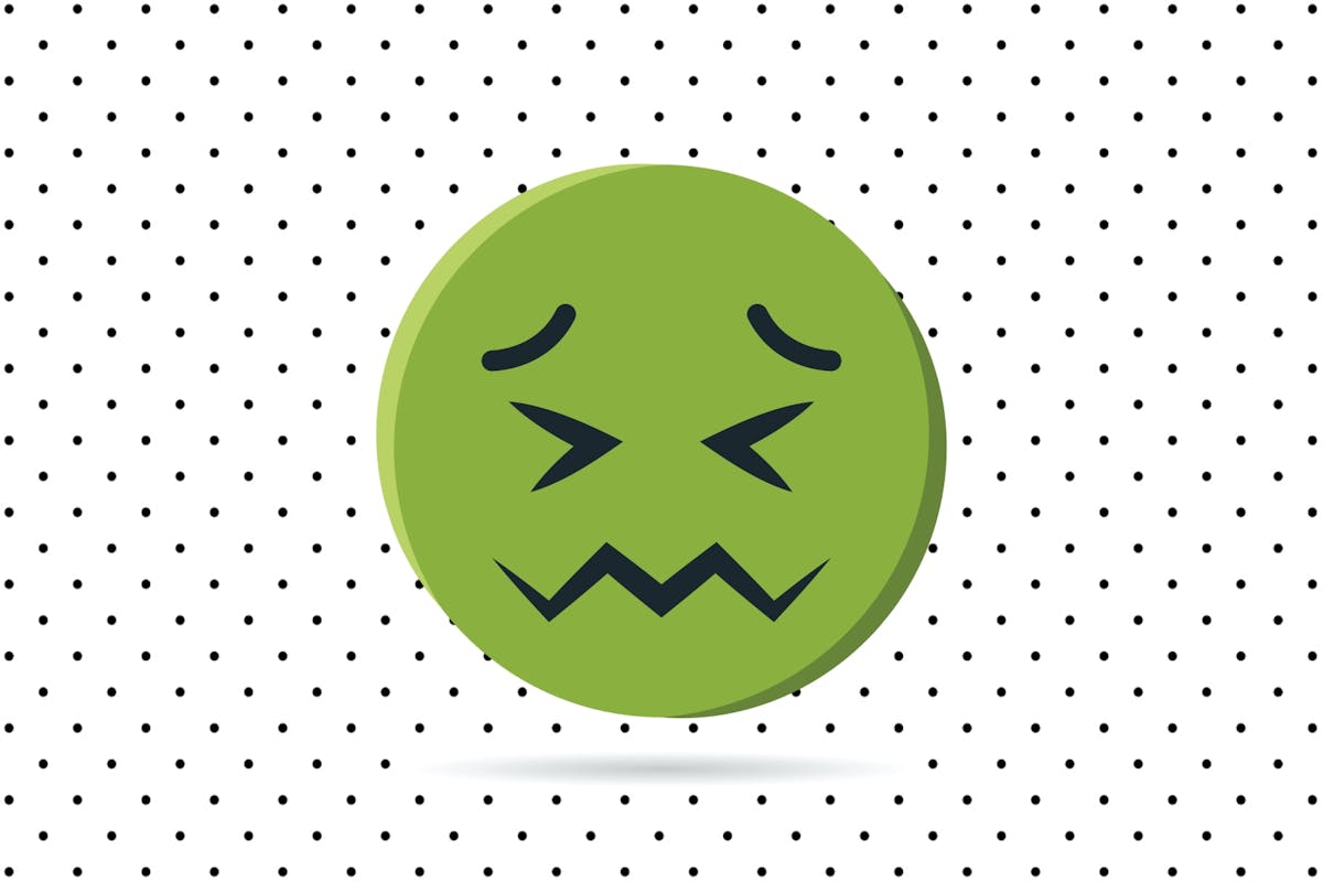 A nauseous emoji