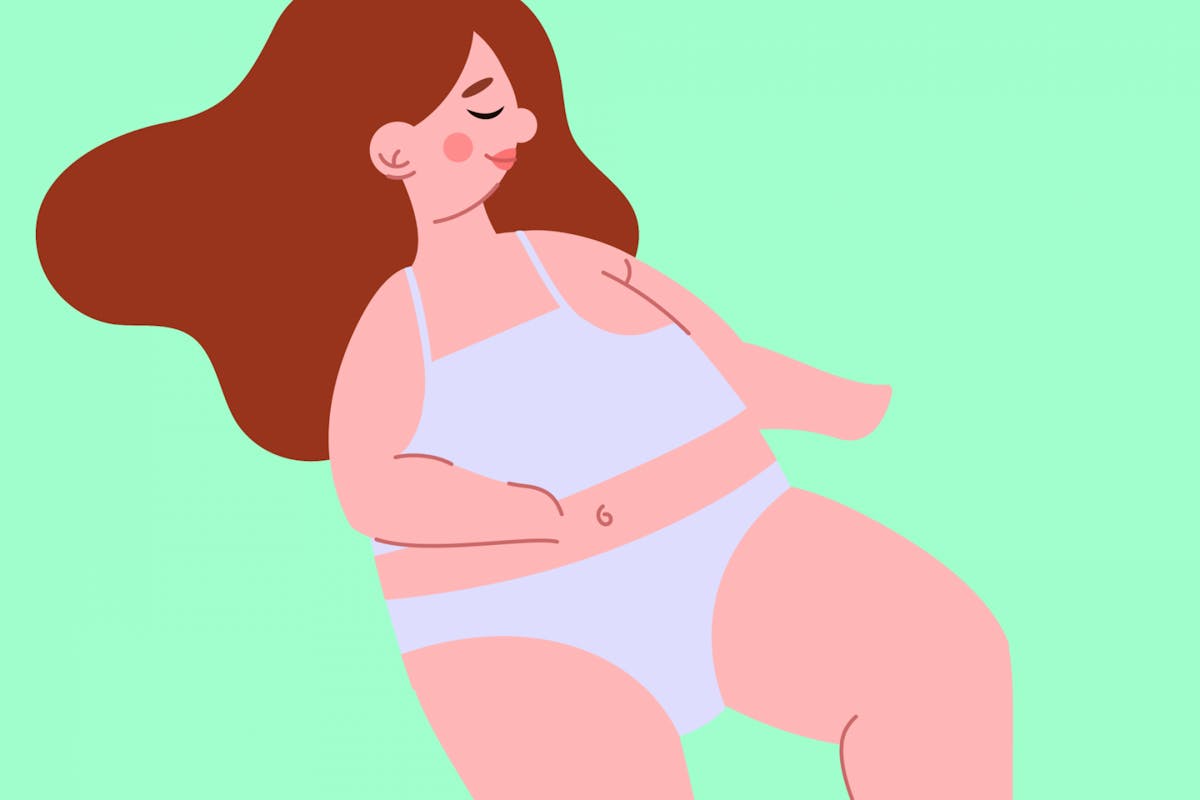 Woman sleeping in bra and knickers
