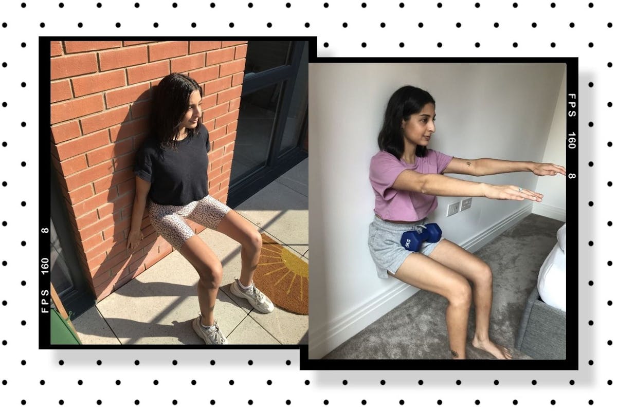Wall sit fitness challenge
