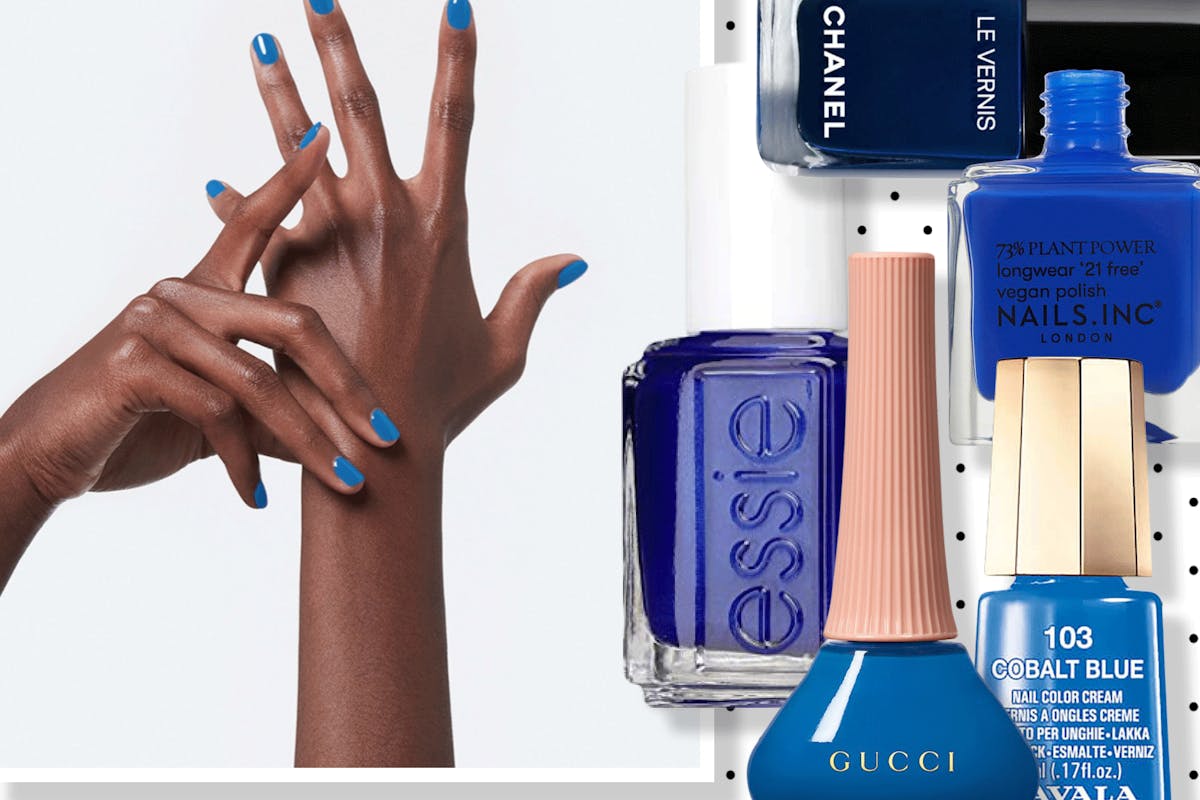 4. "Cobalt Blue and Rose Gold Accent Nails" - wide 5