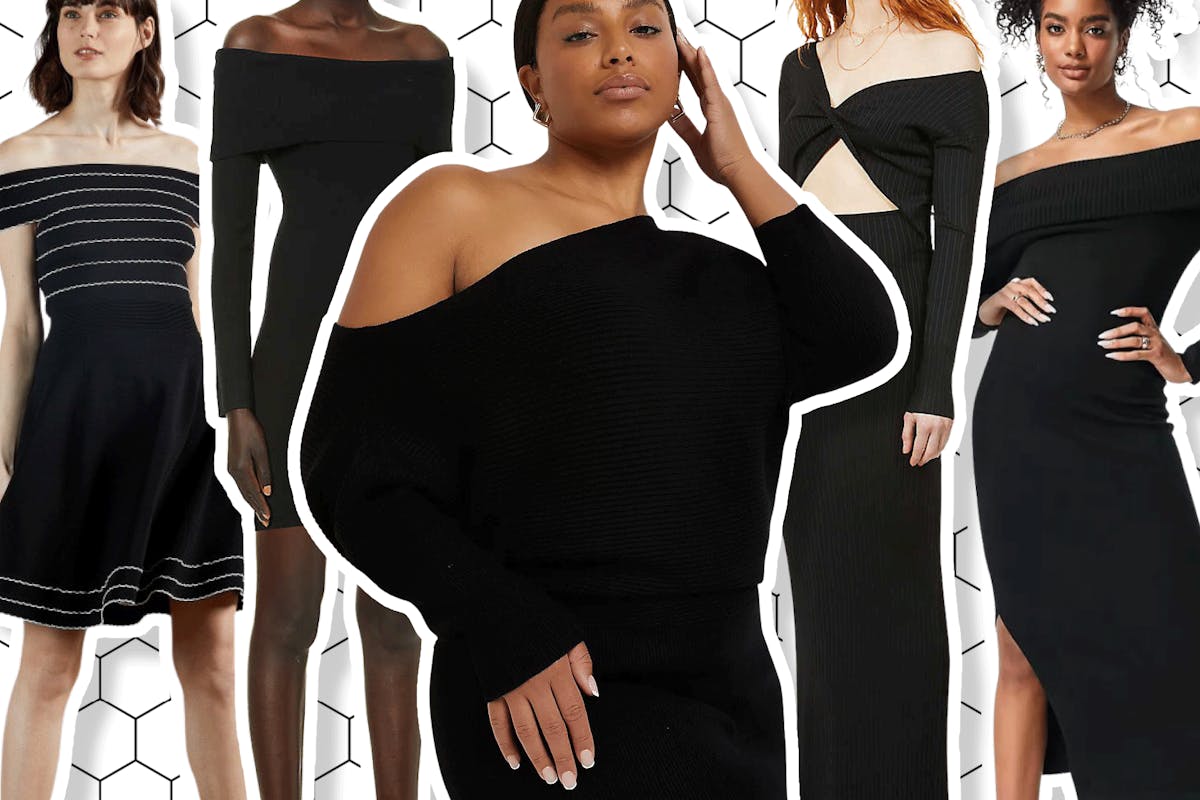 Best black off-the-shoulder dresses like Adele and Lady Diana's