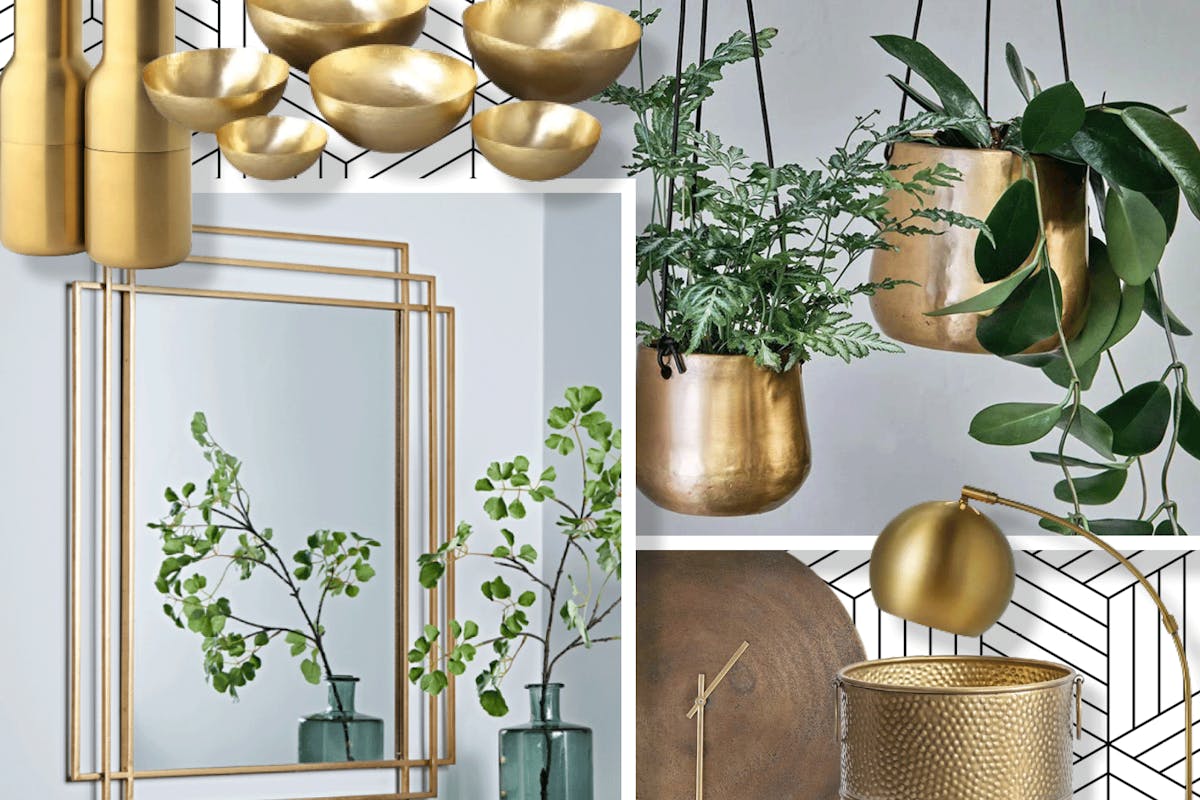 brass homeware vases planters bowls mirror