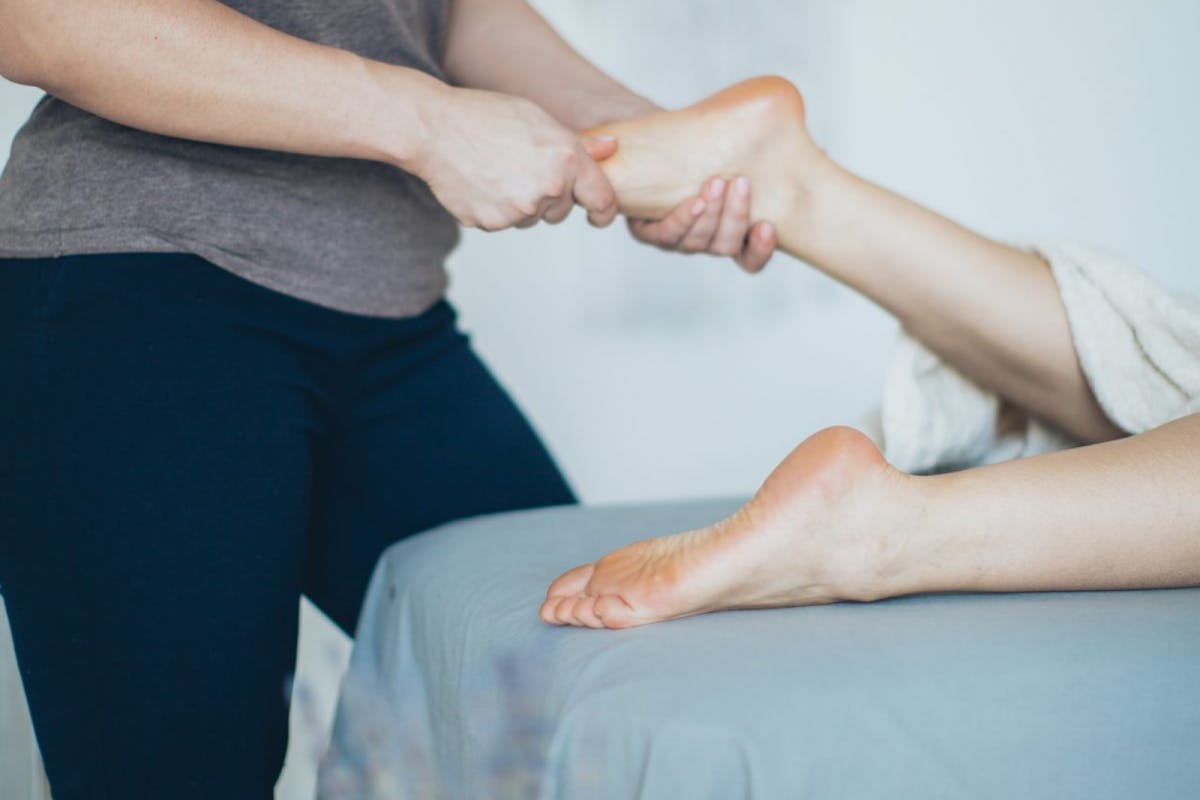 A woman having a massage on her foot