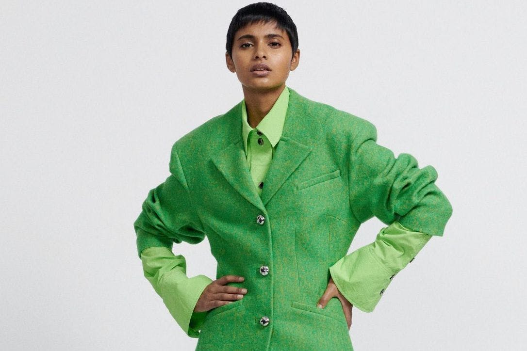 Hailey Bieber style: the boxy green Ganni blazer to wear now 2021