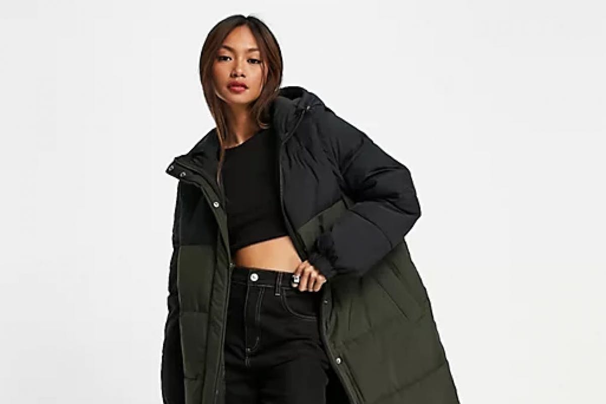 padded full length jacket with removable sleeves in green