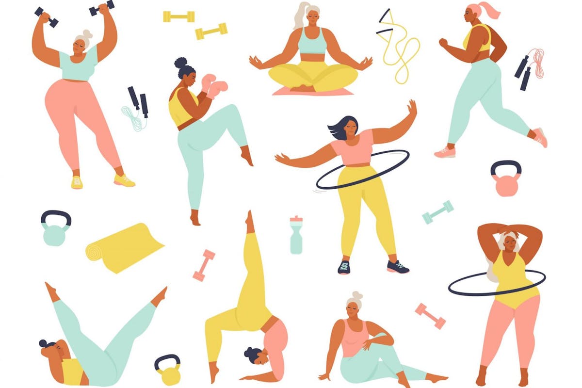 Illustration of women exercising