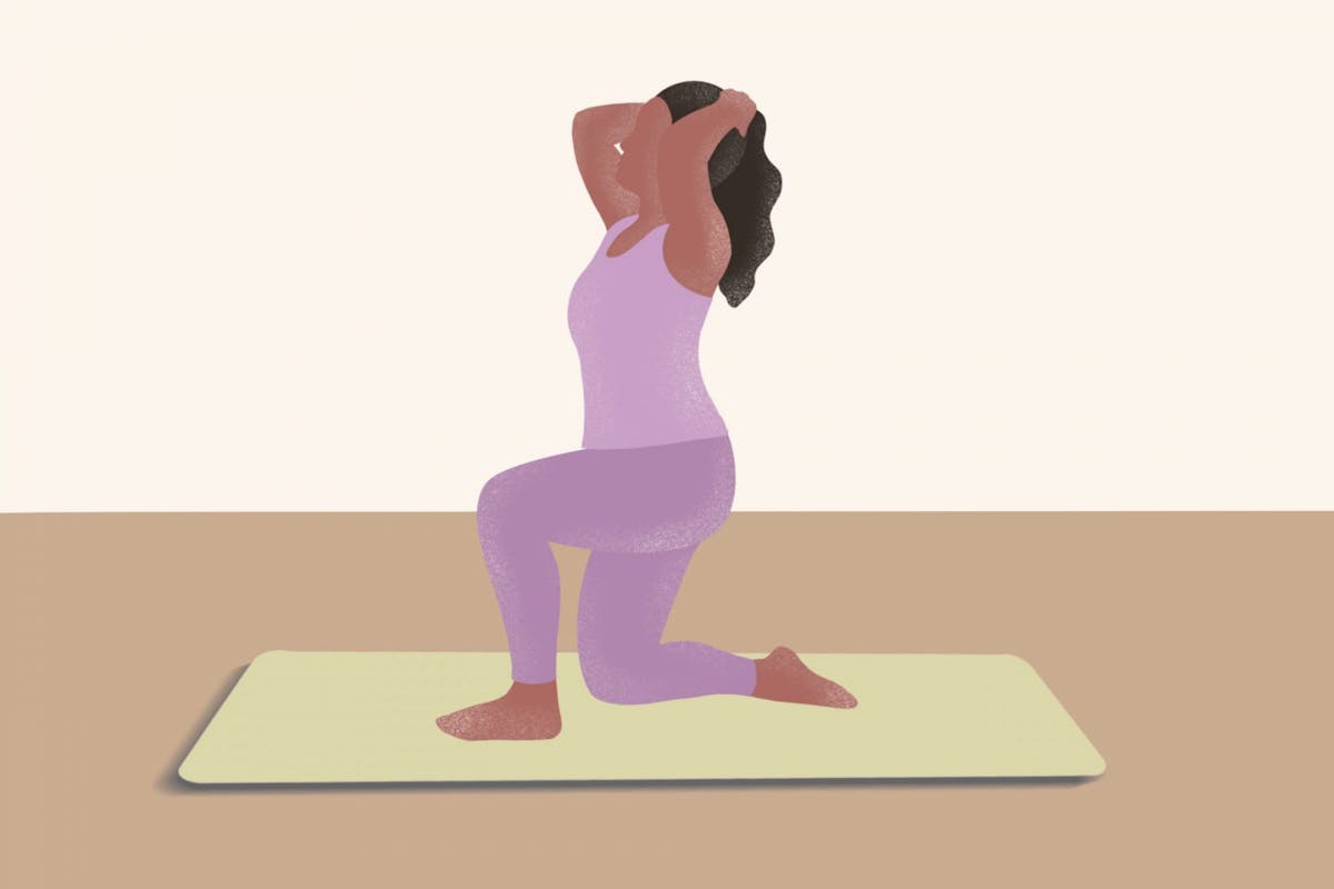 A woman on a yoga mat
