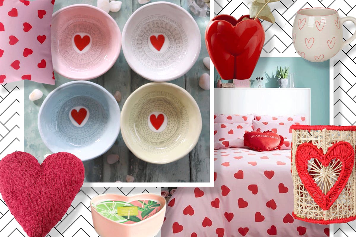 heart inspired homeware collage
