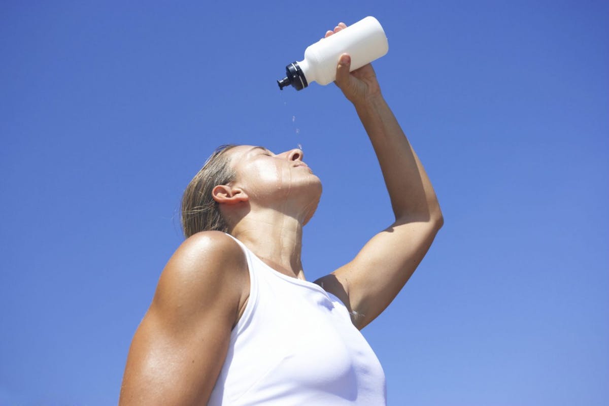 woman working out in hot weather