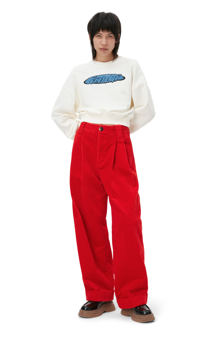 Red Corduroy straight-leg trousers Farfetch Clothing Pants Chinos 