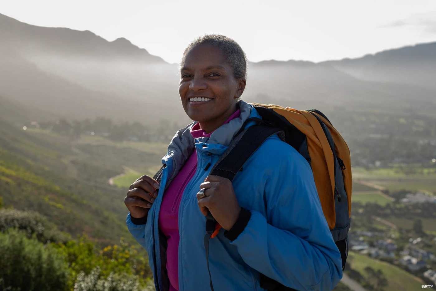 Older Black woman hiking